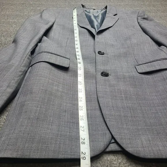 Express Innovator Blazer Mens 36 Regular Gray Extra Slim‎ Wool Blend Suit Jacket - Picture 2 of 9